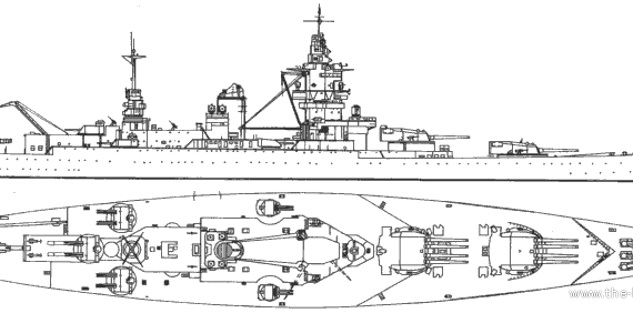 Боевой корабль NMF Dunkerque 1938 [Battleship] - чертежи, габариты, рисунки